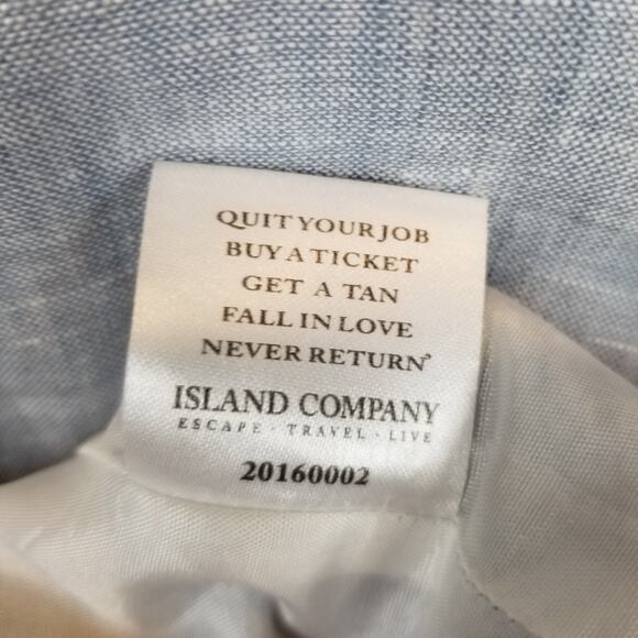 Island Company Castaway Shift Dress 100% Linen Blue Size Large - Picture 8 of 8